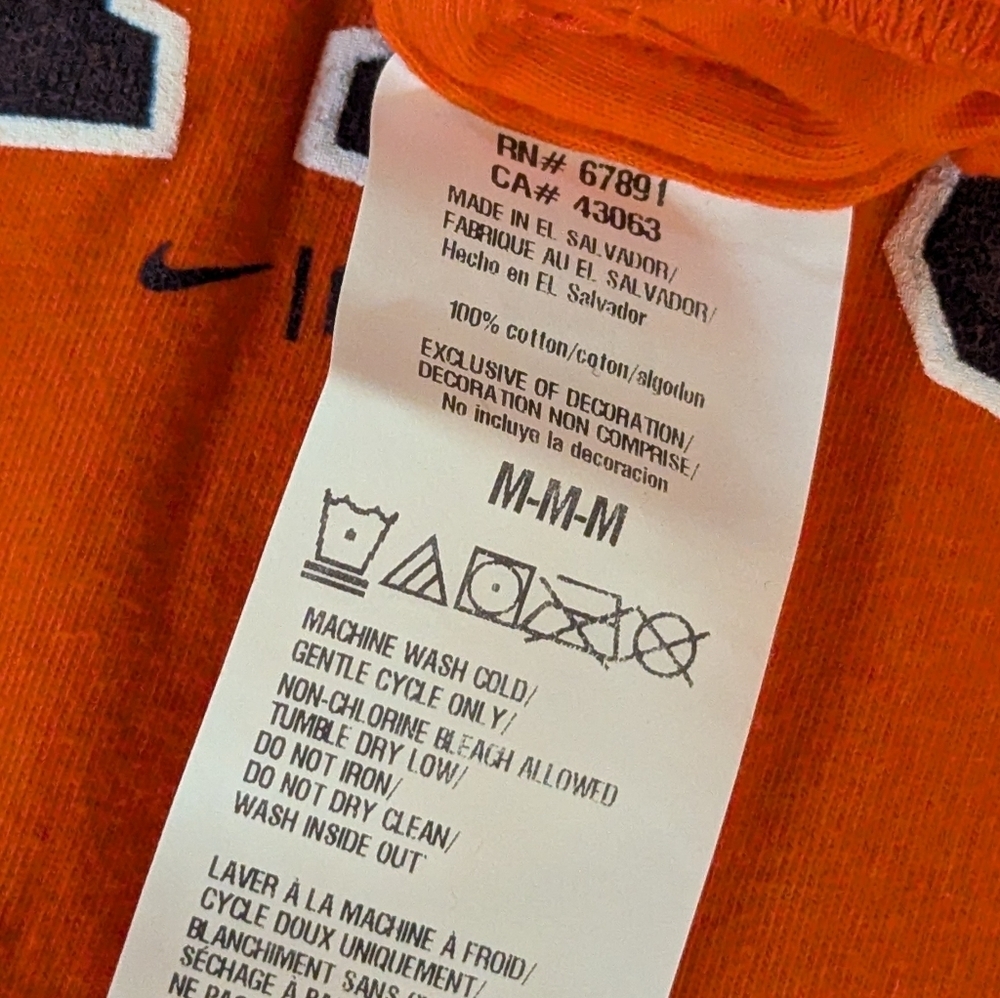Nike Orange Astros Short Sleeve Tee Youth 10/12 - Picture 3 of 4
